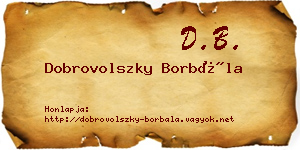 Dobrovolszky Borbála névjegykártya